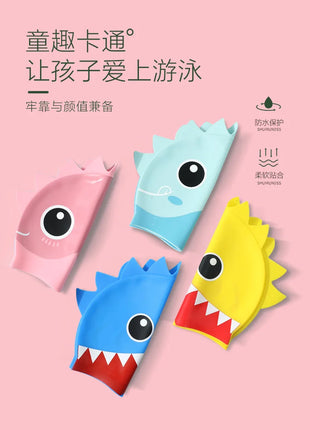 Cuffia da nuoto per bambini con dinosauro simpatico cartone animato Cuffia da nuoto per ragazzi e ragazze Cuffia da nuoto per bambini impermeabile ad alta elasticità in silicone morbido