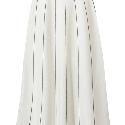 Amii Women's Skirt 2025 Winter New Knitting Striped Tassel A-Line Skirts For Women Versatile Loose Clothing Ladies 12544168 PlatiNum