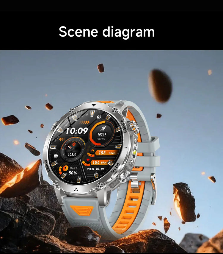Military Grade Sapphire Smart Watch HeartRate SO2 BT5.3 Call Custom dial Smartwatch for Men Breathable Band Sports watch 1400mAh