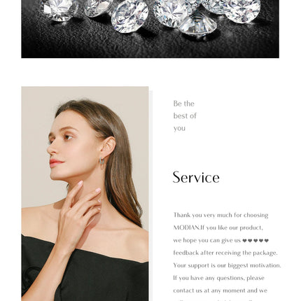 MODIAN 5 Sizes D Color Moissanite Earrings 925 Sterling Silver Sparkling Luxury Stud Earrings For Women Wedding Fine Jewelry PlatiNum