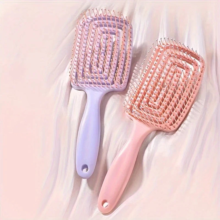 Ladies Ribs Hair Comb Fluffy Comb High Cranium Styling Artifact Long Straight Hair Curl Comb Big Bend Wet and Dry Massage Comb