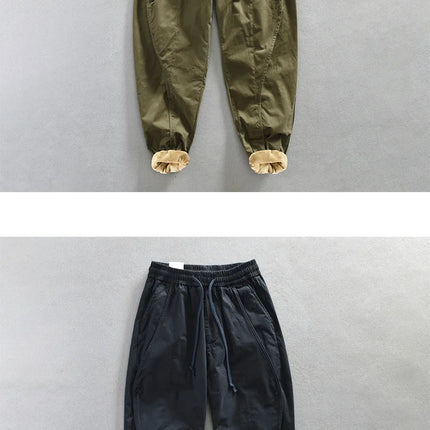 Winter New Thickened 100% Cotton Cargo Velvet Men's Winter Pants Comfortable Soft Keep Warm Retro Street Trousers  AZ640