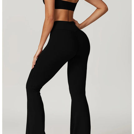 Flare Leggings Yoga Pants Women Bell-bottoms Yoga Tights High Waist Fitness Pants Stretch Gym Workout Sports Push Up Leggings PlatiNum