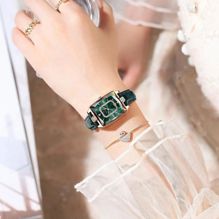 POEDAGAR Rettangolo Orologi da donna di lusso Impermeabile Data Orologio da donna in pelle Elegante orologio da polso da donna al quarzo moda Reloj regalo platinumshop