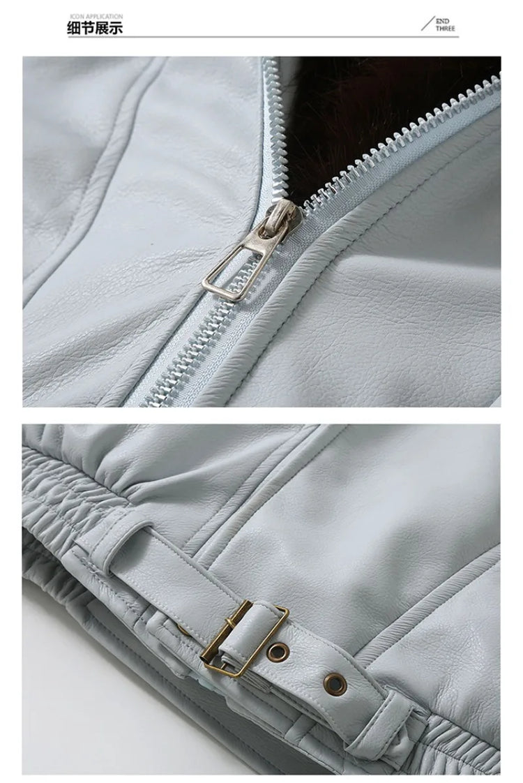 New Parkas Women Leather Jacket Big Fur Collar Tooling Cotton Jacket 2026 Winter Thicke Warm Cotton Padded Coat Female Outerwear