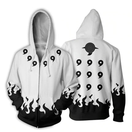 Anime Narutos Zipper Hoodie Cosplay Peripheral Digital Printing Hooded Cardigan Adults Children Daily Necessities
