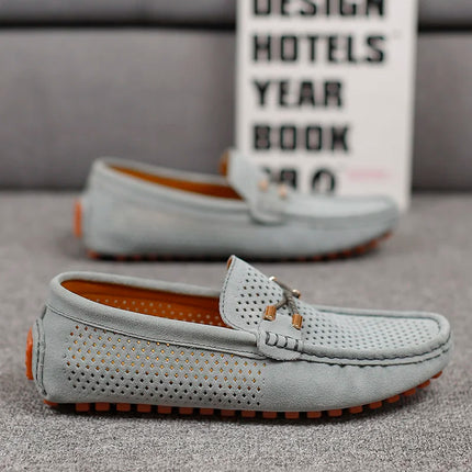 Scarpe Casual da Uomo Estate 2026, Mocassini di Lusso in Vera Pelle, Traspiranti e Comodi per la Guida