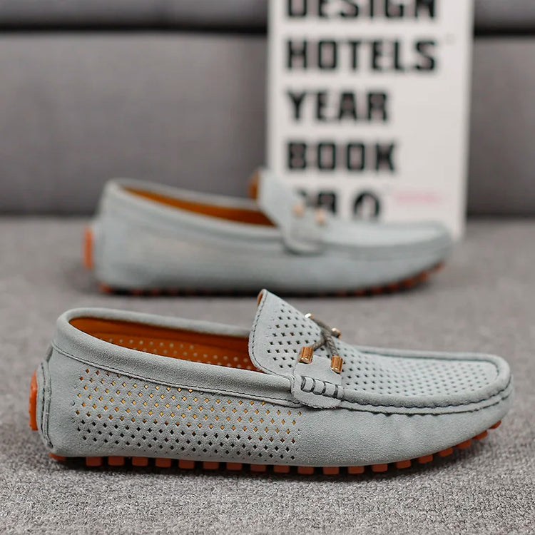 Scarpe Casual da Uomo Estate 2026, Mocassini di Lusso in Vera Pelle, Traspiranti e Comodi per la Guida