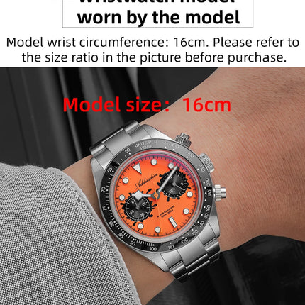 ADDIESDIVE Men Watches New VK64 Quartz Wristwatch Luxury Chronograph Luminous BGW9 Ceramic Bezel Domed Glass 100m Waterproof