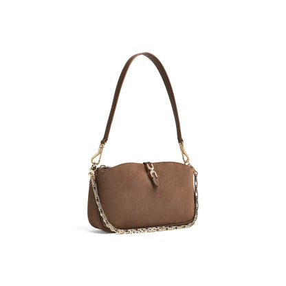 CHARLES&KEITH Synthetic Leather Baguette Bag Underarm Shoulder Bag Small Women's Mocha Brown Mocha CK2-20782753-1