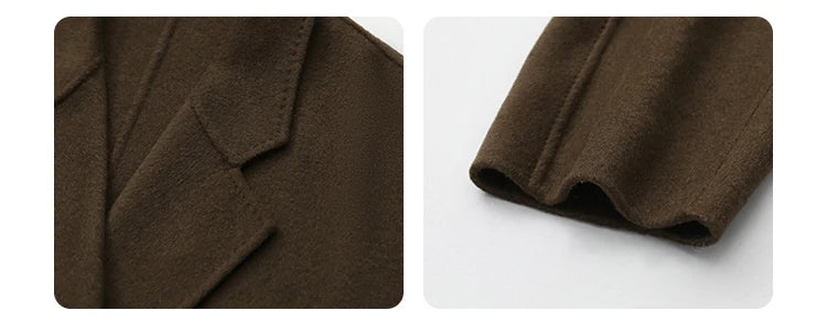 CHIC VEN Women Long Double-sided Woolen Coats Retro Loose Female Overcoat Double Breasted Ladies Windbreak Autumn Winter 2026