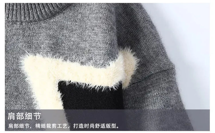 Winter Men Streetwear O-neck Knitted Pullovers Outwear Casual Sweaters New Fashion Man Loose Pullovers Sweaters Male Clothing