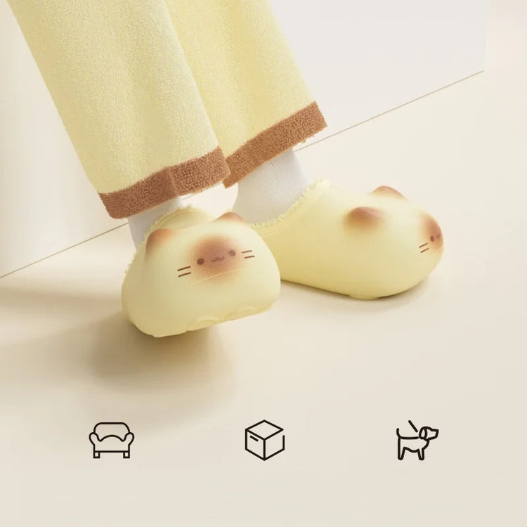New Cute 3D Rabbit Furry Slippers Women Winter Warm Plush Closed Back House Shoes Non Slip Bunny Indoor Flip Flops Home Slipper