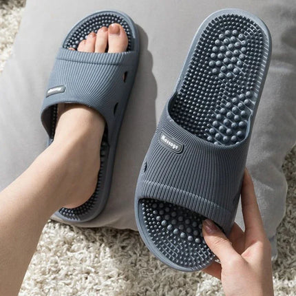 Pantofole da uomo in tinta unita da bagno sandali da massaggio antiscivolo da donna semplici scarpe da salute con fondo morbido Zapatillas Casa Hombre
