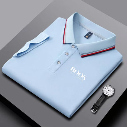 New men's short-sleeved embroidered polo shirt, casual and elegant, fashionable, breathable, comfortable, and versatile.