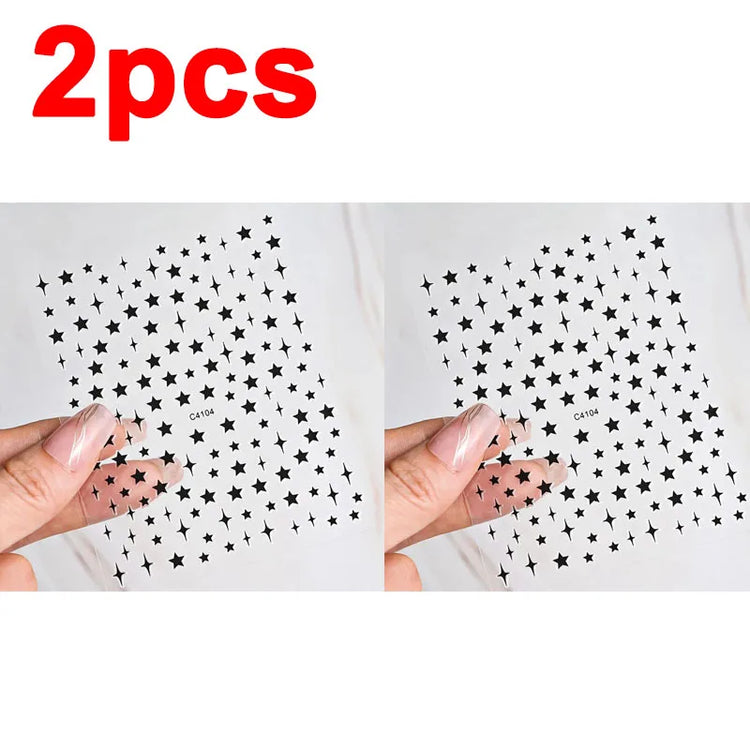 ail Stickers Self-adhesive Nail Ribbon Star Sticker Gel Polish Decals Kawaii Accesories ZJT15