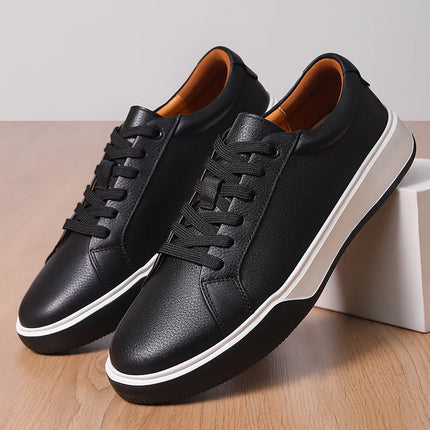 Fashion Wear-resistant Sole Genuine Leather Board Shoes Trend Versatile Walking Shoes 2025New Classic Casual Leather Mens Shoes