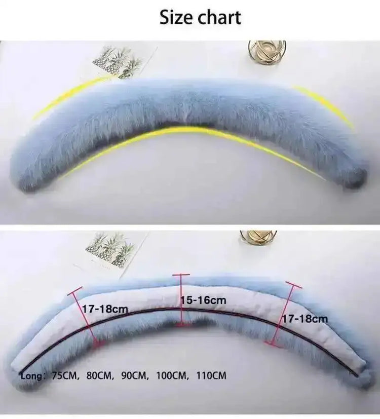 Real Fur Collar And Cuffs Set Winter Coat Accessories Women Fluffy Large Fur Shawl Neak Warm Fox Fur Scarf Furry Scarves Female