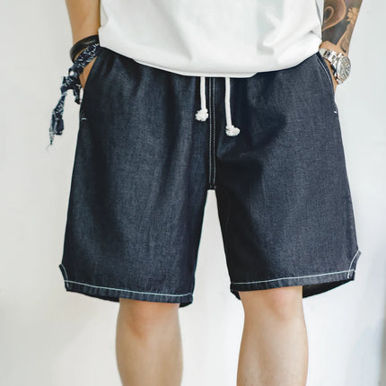 Maden Summer Casual Ice Jeans uomo pantaloncini di Jeans Cool Fit pantaloni larghi a gamba dritta pantaloni corti estivi da uomo