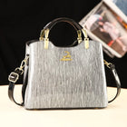 Classic Women's Fashion Shoulder Bag Shiny Leather Crossbody Bag Large Capacity Versatile Luxury Handbag PU Material Medium Size PlatiNum