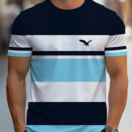 Men's Casual Shirts, Men's T-shirts, Men's Clothing, Versatile Tops, Simple Style, Everyday Contrast Outfits
