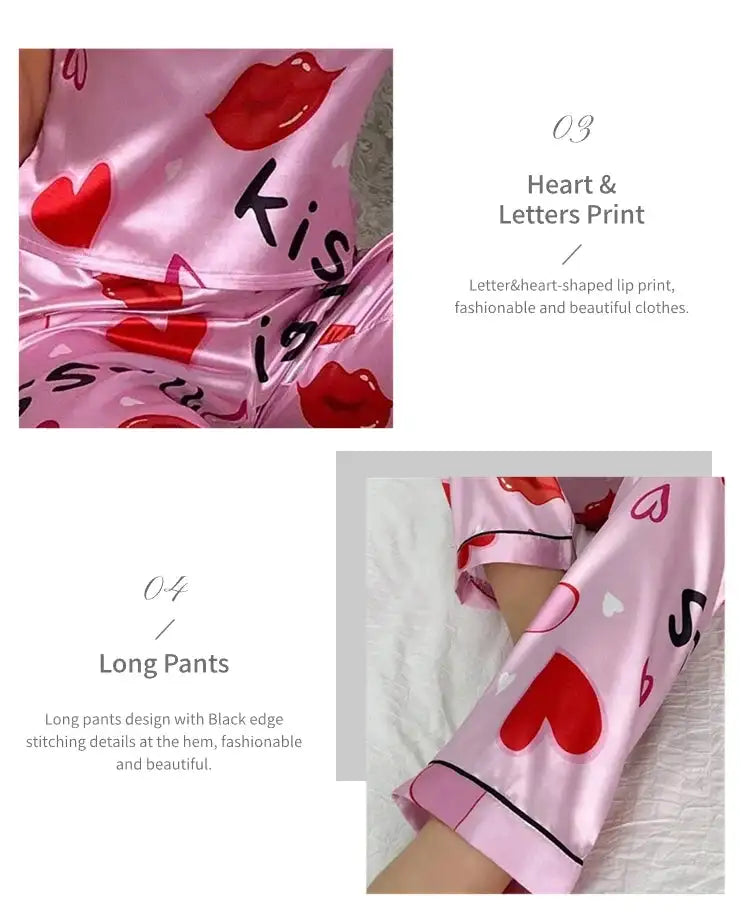 Pigiama floreale in raso da donna con top con cinturino per spaghetti e pantaloni lunghi Indumenti da notte 2 pezzi senza maniche Abbigliamento per la casa Pigiama platinumshop