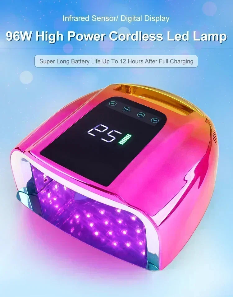 Wireless Rechargeable Uv‑Led Nail‑Lamp Cordless Gel‑Polish‑Dryer For Home‑Spa‑Manicure‑Session Portable Long‑Lasting Nail‑Curing‑Light
