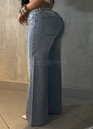 Pantaloni jeans a gamba dritta forati da donna 2025 Pantaloni larghi alla moda Y2k Streetwear Outfit Jeans larghi a gamba larga Pantaloni da donna