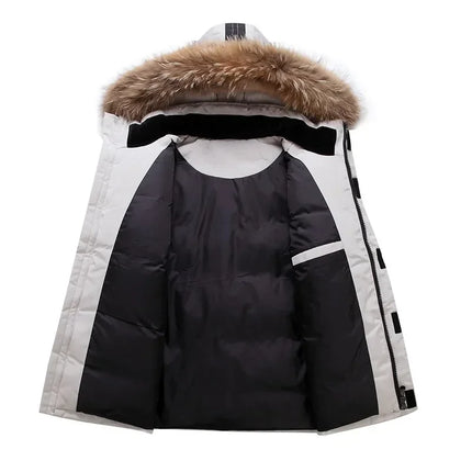 90% White Duck Down Removable Cap Men's Thermal Down Jacket Thick Puffer Jacket Men Coat High Quality Overcoat Winter Parka Men