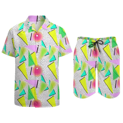 Set da uomo Magic Mushroom 80S 90S Stampa 3D Camicia hawaiana Set Camicia moda casual da donna da uomo + Pantaloncini 2 pezzi Set completo da spiaggia platinumshop