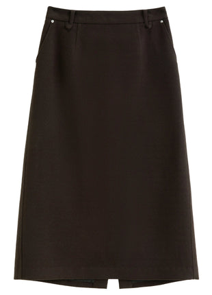 DUSHU Classic Long and Short Elastic Waist A-line Skirt 2025 Winter Skirt for Women Solid Simple Commuting Office Ladies College PlatiNum