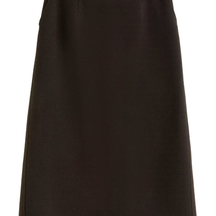 DUSHU Classic Long and Short Elastic Waist A-line Skirt 2025 Winter Skirt for Women Solid Simple Commuting Office Ladies College PlatiNum