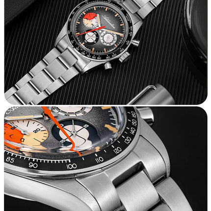ADDIESDIVE 37mm Men's Luxury Watch 100m Water Resistance K1 Bubble Mirror Glass C3 Luminous Men's Stainless Steel Quartz Watch