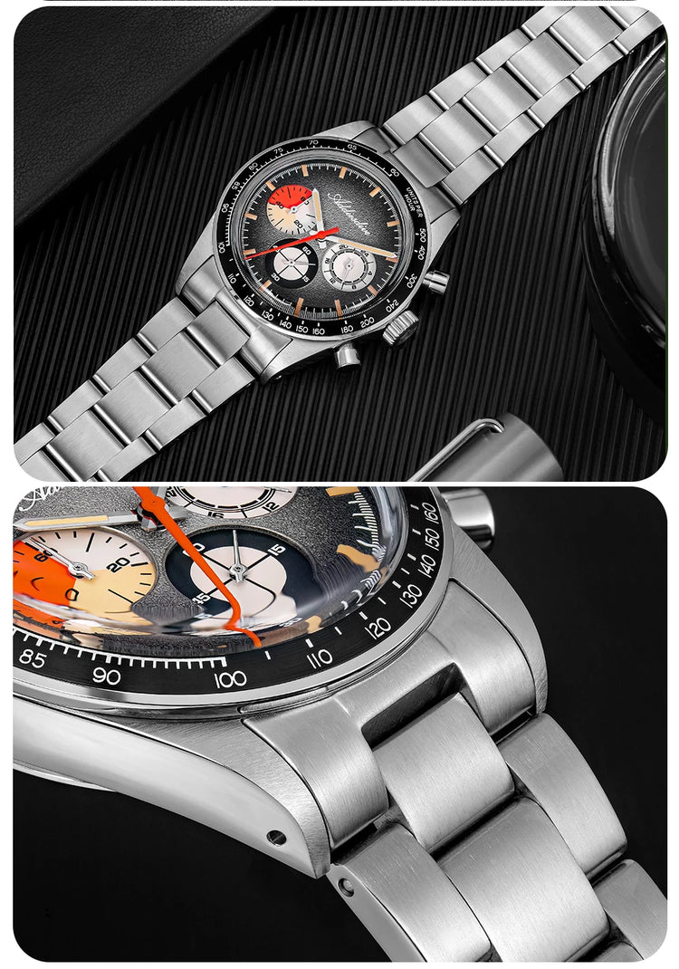 ADDIESDIVE 37mm Men's Luxury Watch 100m Water Resistance K1 Bubble Mirror Glass C3 Luminous Men's Stainless Steel Quartz Watch