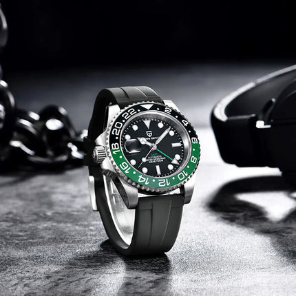PAGANI DESIGN Pepsi GMT Orologio automatico da uomo 100M impermeabile quadrante nero luminoso cinturino Jubilee in acciaio inossidabile orologi da polso meccanici sportivi di lusso per uomo PD-1662 Relojes Hombres+Confezione