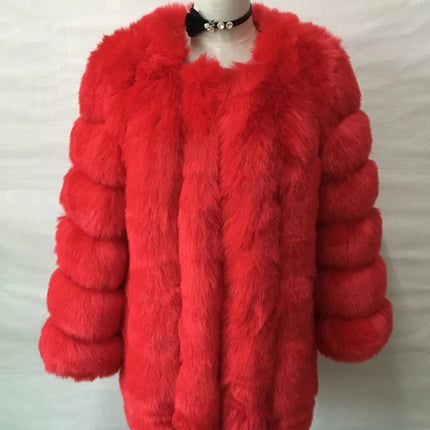 ZADORIN S-4XL Winter Luxury Faux Fox Fur Coat Slim Long Pink Red Blue Faux Fur Jacket Women Fake Fur Coats Manteau Fourrure