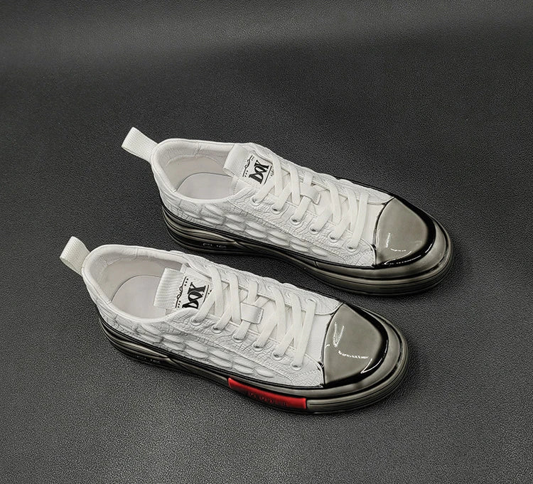 New Designers Genuine Leather Alligator Pattern All Match Sneaker For Men Casual Shoes Flats Walking Footwear Zapatos Hombre
