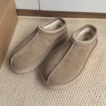 Tasman Winter Warm Wool Women's Tazz Classic Ultra Mini Slippers Thin Sole Genuine Leather And Fur Snow Boots