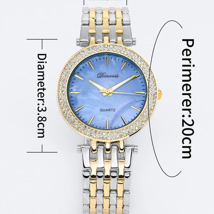Orologio al quarzo da donna DENVOSI Orologio da polso da donna All-match con montatura di diamanti di lusso elegante e alla moda delle migliori marche platinumshop