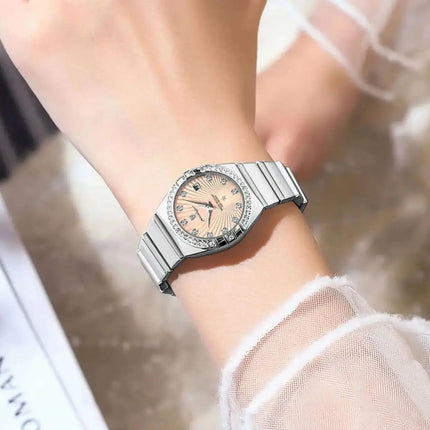 Orologio da donna POEDAGAR, raffinato, impermeabile, luminoso, con datario, in acciaio inossidabile, elegante orologio da polso al quarzo per donna. platinumshop