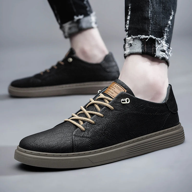 Italian Brand Black Genuine Leather Oxford Shoes UNISEX Casual Shoes Lace Up Flat Sneakers  Luxury Shoes for Men Big Size: 36-47