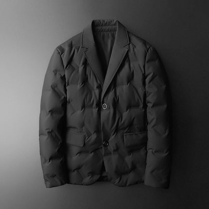 Minglu Autumn Winter White Duck Down Men's Down Blazers Luxury Solid Color Single Breasted Casual Male Jackets Down Man Coats