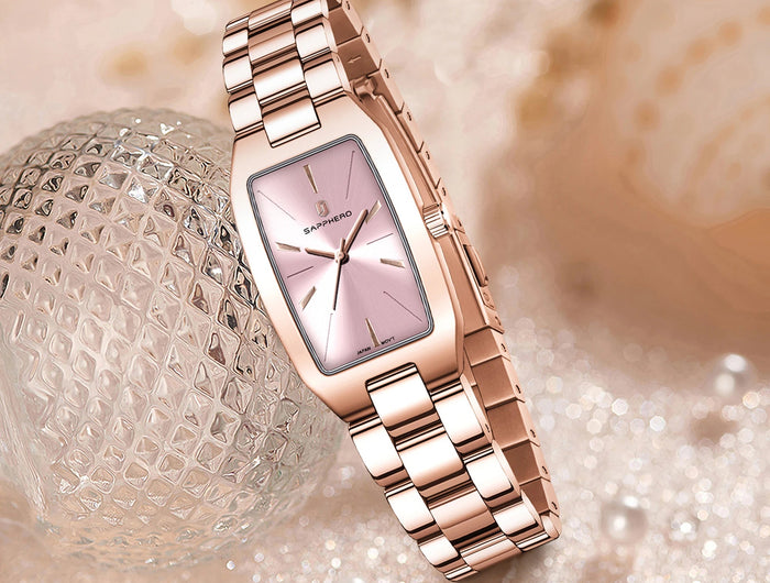 SAPPHEROLuxury Orologio da donna Cinturino in acciaio inossidabile Orologio impermeabile Quadrante ultrasottile Orologio da donna semplice alla moda Orologio accurato platinumshop