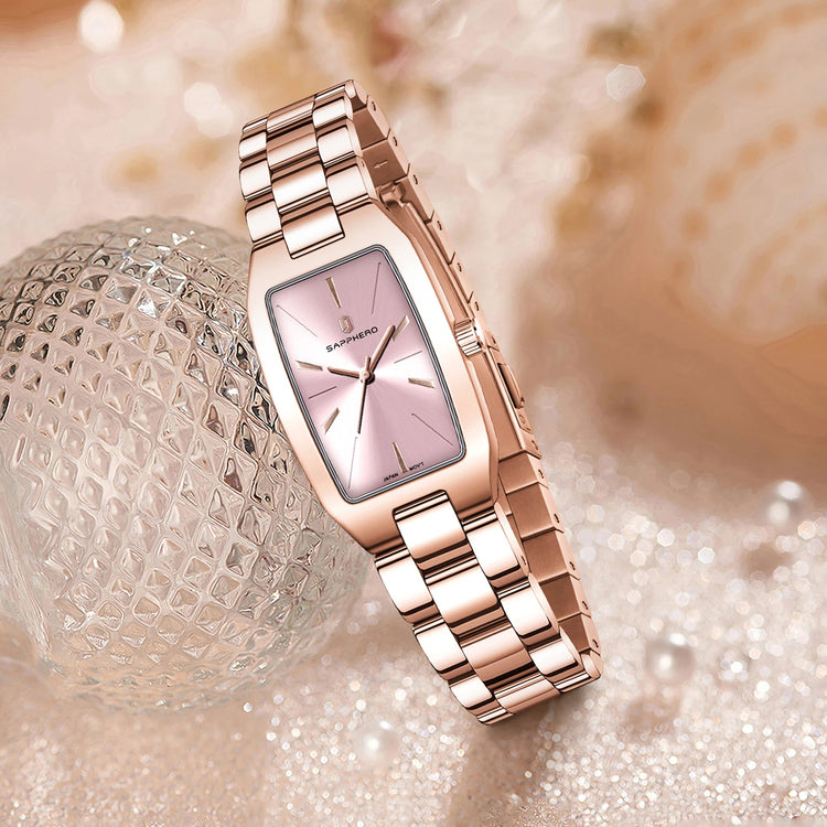 SAPPHEROLuxury Orologio da donna Cinturino in acciaio inossidabile Orologio impermeabile Quadrante ultrasottile Orologio da donna semplice alla moda Orologio accurato platinumshop