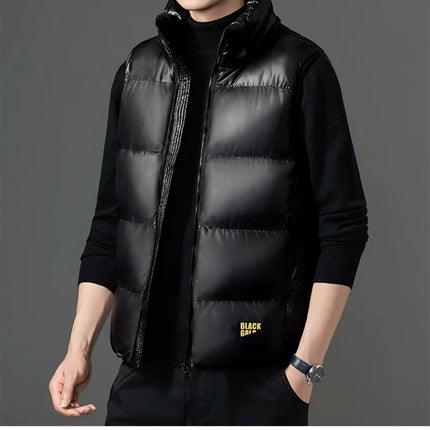 brand Men Vest down waistcoat winter sleeveless jacket men's lightweight waistcoat thick Sleeveless warm Waistcoat Man