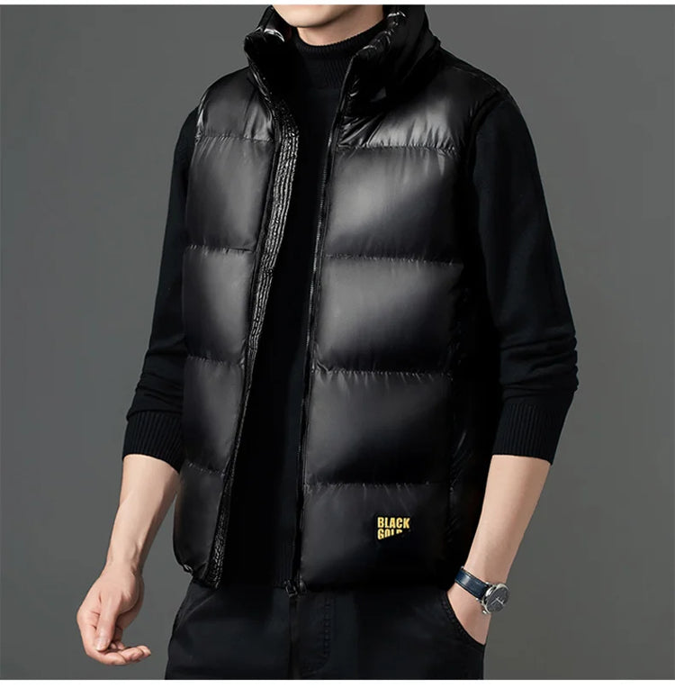brand Men Vest down waistcoat winter sleeveless jacket men's lightweight waistcoat thick Sleeveless warm Waistcoat Man