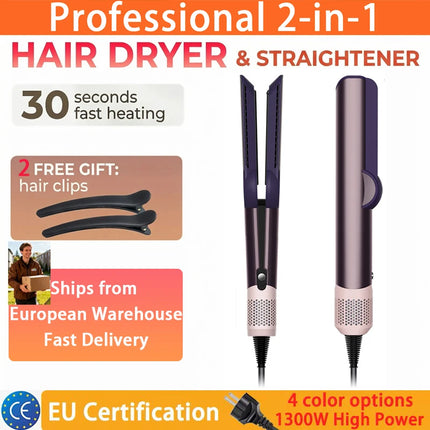 SenCiciMen 2 IN 1 Hair-care Airstrait Hair Straightener Hair Dryer Negative Ion Hair Styler Long-Lasting Styling Tool Hairdryer