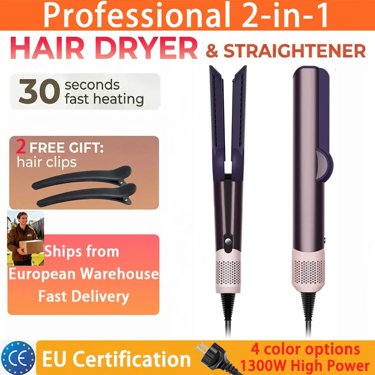 SenCiciMen 2 IN 1 Hair-care Airstrait Hair Straightener Hair Dryer Negative Ion Hair Styler Long-Lasting Styling Tool Hairdryer