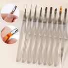 9Pcs UV Gel Acrylic Nail Brush Set, Nail Tips Extension Nail Brushes 3D Carving Manicure Salon Tools 2028