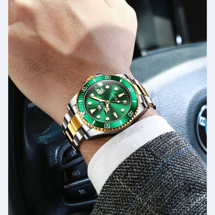 OLEVS 5885 Orologio da uomo Orologio al quarzo impermeabile di marca originale Cinturino in acciaio inossidabile Data automatica Orologi da regalo da uomo per uomo platinumshop